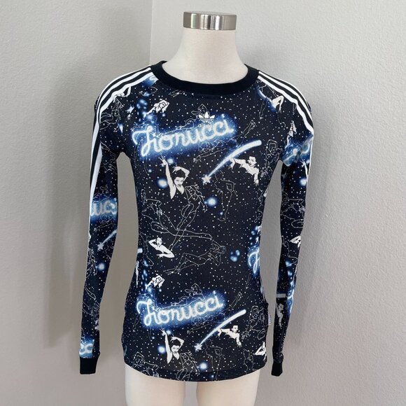 Adidas X Fiorucci Womens Medium Long Sleeve Sheer Galaxy Top Shirt - Picture 1 of 11